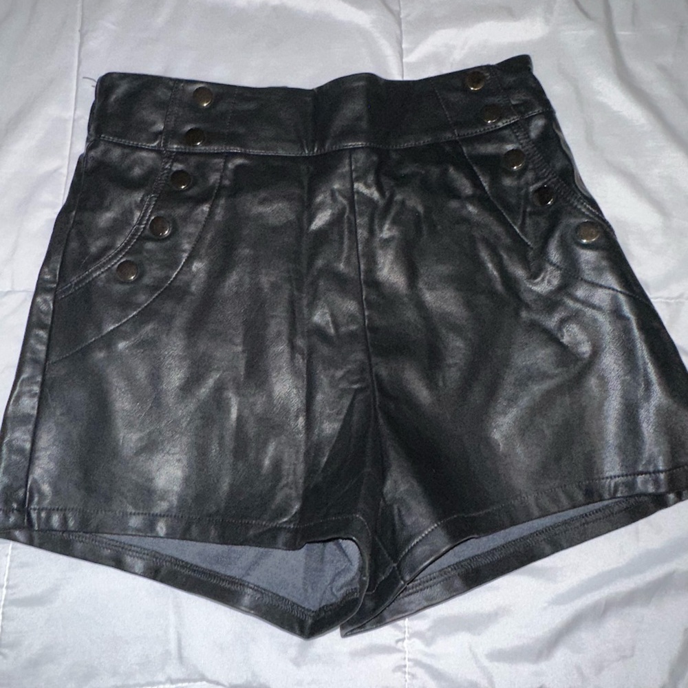 Leather shorts